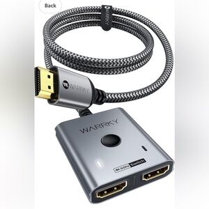 2x1 HDMI Switch 4K@60Hz‎ W 3.3ft Cable Bidirectional Splitter for PS5/Xbox/Roku